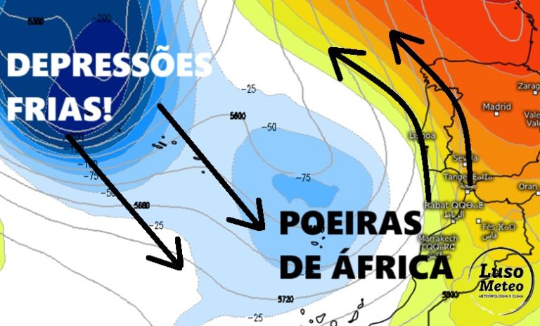 Poeiras de África em Portugal no final de março e início de Abril, com tempo instável à espreita (chuva de lama?) - saiba as previsões!