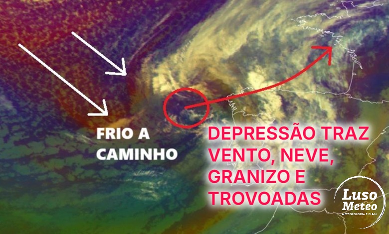Depressão atmosférica, e frente fria associada agravam o tempo entre segunda e terça, 14 e 15 de abril - Vento, granizo, neve e trovoadas - saiba os detalhes da previsão! Depressão atmosférica, e frente fria associada agravam o tempo entre segunda e terça, 14 e 15 de abril - Vento, granizo, neve e trovoadas - saiba os detalhes da previsão!