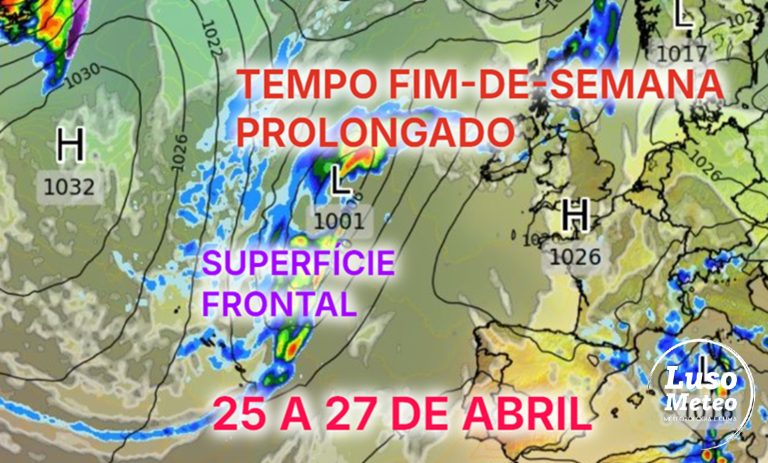 Tempo no fim-de-semana prolongado 25 a 27 de abril – Nuvens, vento, e um dia de bastante calor! – saiba as previsões diárias para a sua região! Tempo no fim-de-semana prolongado 25 a 27 de abril - Nuvens, vento, e um dia de bastante calor! - saiba as previsões diárias para a sua região!