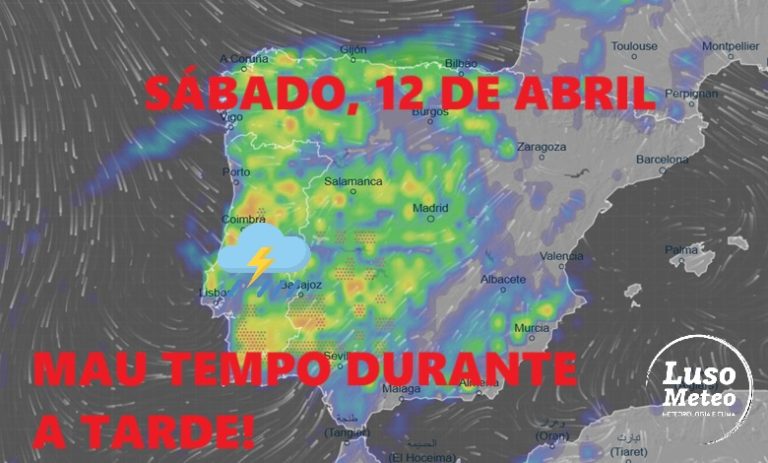 Mau tempo na tarde de sábado, aviso em todo o país, mas vem aí algum sol no domingo - saiba os detalhes da previsão para o fim-de-semana 12 e 13 de abril