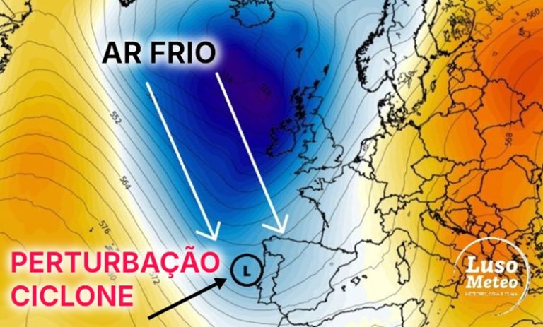 Tempo na segunda, 14 de abril 2025 - Portugal afetado por uma perturbação ciclónica, e uma frente fria - saiba a previsão completa!