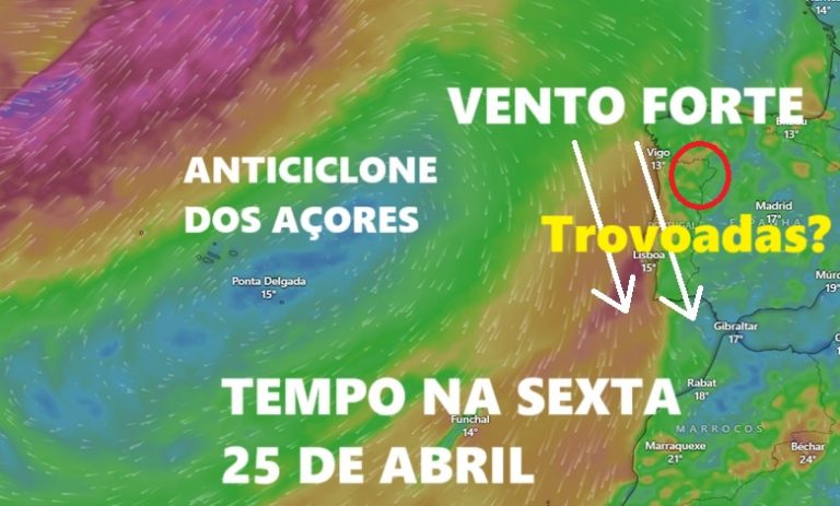 Dia da Liberdade marcado por mais nuvens, vento e descida das temperaturas - Trovoadas?- saiba a previsão do tempo na Sexta, 25 de Abril