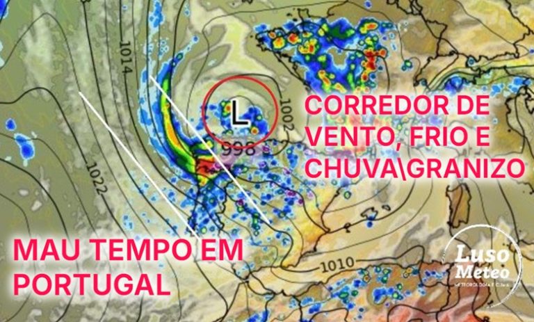 Tempo muito instável nas próximas horas - Sábado bipolar, com trovoadas, vento muito forte e outros fenómenos - saiba a previsão para a sua região!
