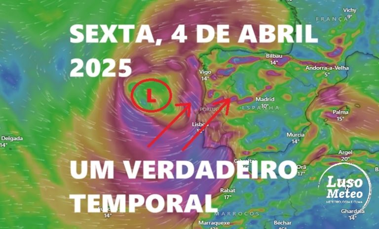 Tempo na sexta, 4 de abril de 2025 – Efeito Fujiwara e uma perturbação muito intensa podem levar a fenómenos extremos – Atenção à madrugada… Saiba como estará na sua região! Tempo na sexta, 4 de abril de 2025 - Efeito Fujiwara e uma perturbação muito intensa podem levar a fenómenos extremos - Atenção à madrugada... Saiba como estará na sua região!