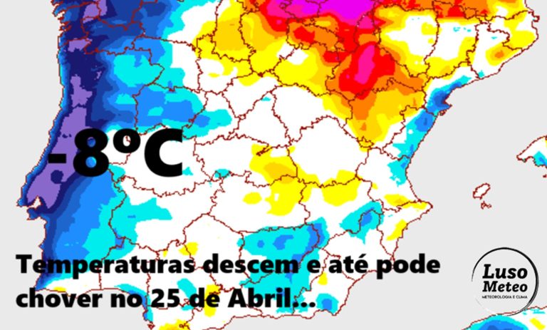 Temperaturas descem e pode chover no dia 25 de Abril em Portugal - saiba a previsão para a sua região!