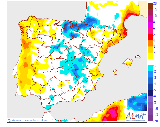 Sol e tempo mais quente regressam! Será desta que (finalmente) é para ficar? - Saiba a previsão do tempo na quinta, 15 de maio Variação das temperaturas máximas previstas para Portugal Continental - 15 de Maio