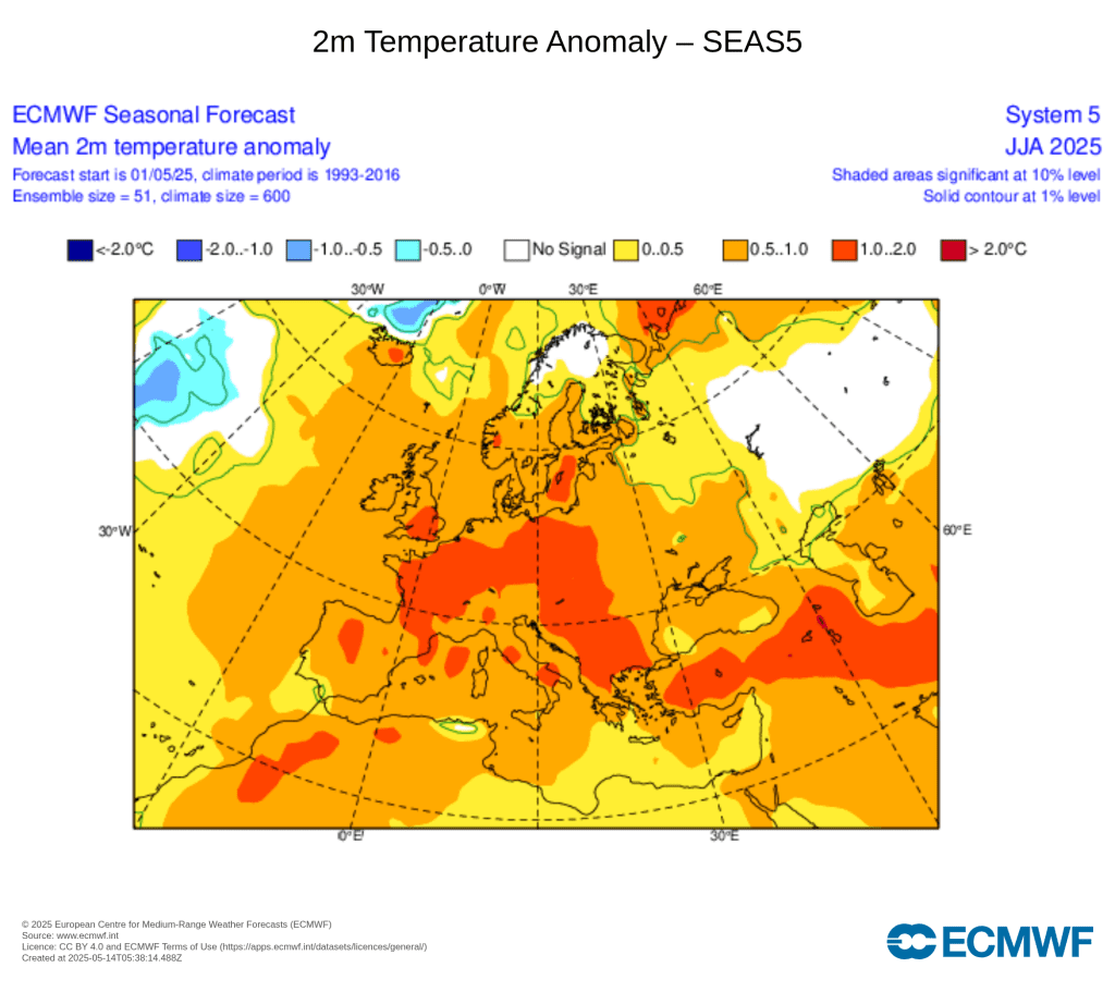 Bloqueio Atmosférico - Vêm aí uns dias quentes, mas rapidamente voltamos ao mesmo... O que se passa, afinal? Explicação e previsão Um Verão muito quente - são estas as previsões de grande parte dos modelos sazonais - ECMWF aqui representado