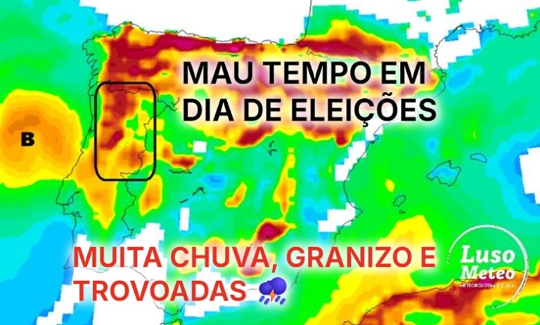 Mau tempo em dia de Eleições – Muita chuva, trovoadas e granizo em algumas regiões! Mais detalhes da previsão do tempo no domingo, 18 de maio 2025 Mau tempo em dia de Eleições - Muita chuva, trovoadas e granizo em algumas regiões! Mais detalhes da previsão do tempo no domingo, 18 de maio 2025