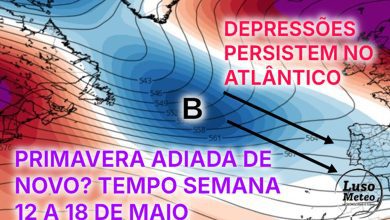 Mais chuva a caminho, e uma Primavera mais uma vez "adiada" devido ao bloqueio persistente - Tempo esta semana, 12 a 18 de Maio Mais chuva a caminho, e uma Primavera mais uma vez "adiada" devido ao bloqueio persistente - Tempo esta semana, 12 a 18 de Maio