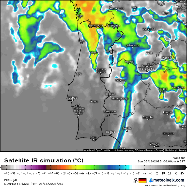 Mau tempo em dia de Eleições - Muita chuva, trovoadas e granizo em algumas regiões! Mais detalhes da previsão do tempo no domingo, 18 de maio 2025 A instabilidade parece claramente ser mais provável na região Norte do país...