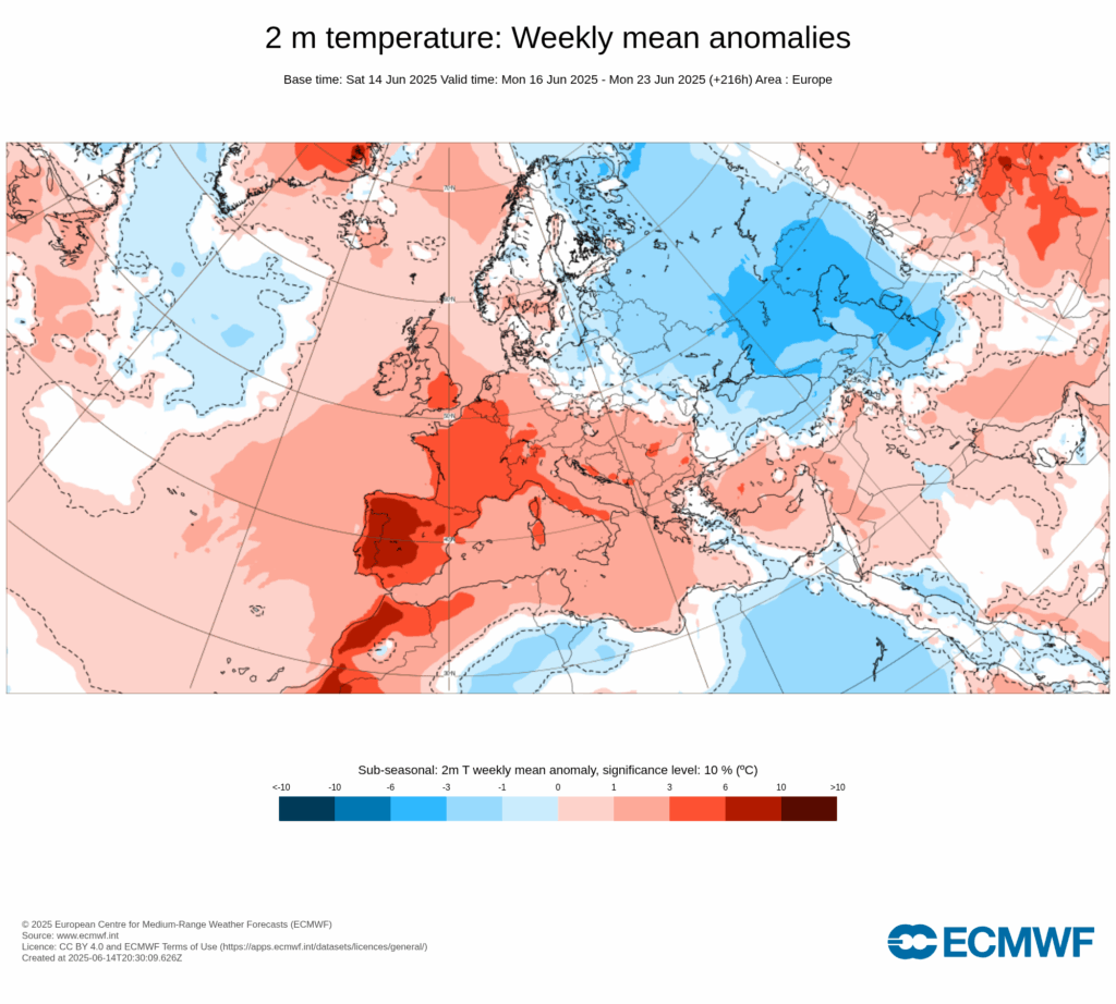 Noites com mais de 25ºC, e dias muito quentes - Mudança temporária na quarta? - Onda de calor - Previsão do tempo esta semana, 16 a 22 de junho de 2025 Tempo esta semana - temperaturas podem ficar entre 6 a 10ºC acima da média!