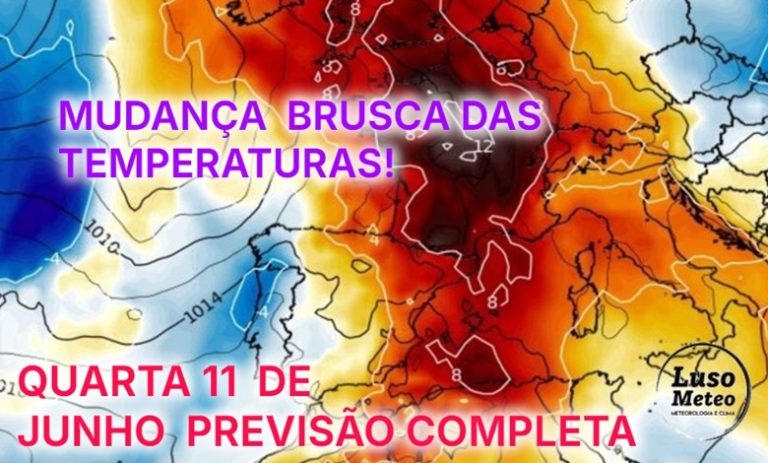 Tempo fresco, húmido e ventoso! - que mudança drástica no tempo na quarta, 11 de junho de 2025 - saiba a previsão completa!