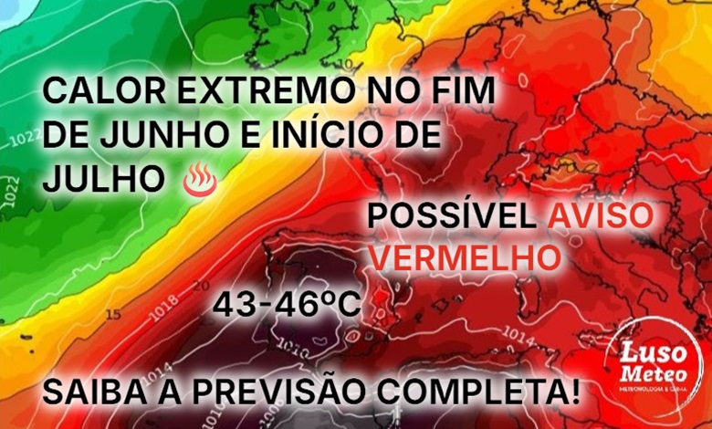 Vem aí calor extremo, com temperaturas que podem chegar aos 45ºC - Calor extremo na reta final de Junho, possível aviso vermelho - saiba as previsões a partir de dia 27... Vem aí calor extremo, com temperaturas que podem chegar aos 45ºC - Calor extremo na reta final de Junho, possível aviso vermelho - saiba as previsões a partir de dia 27...