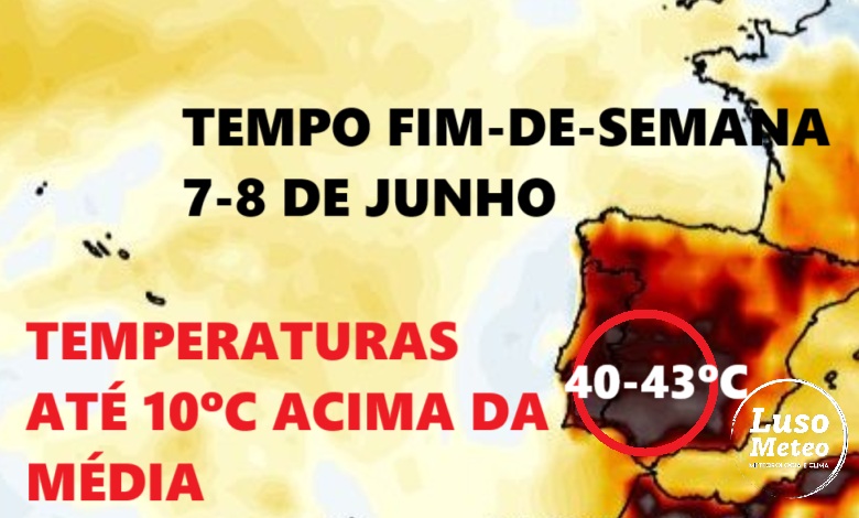 Calor regressa em força! Temperaturas disparam no fim-de-semana, em especial domingo... - E as poeiras regressam... Previsão dias 7 e 8 de junho Calor regressa em força! Temperaturas disparam no fim-de-semana, em especial domingo... - E as poeiras regressam... Previsão dias 7 e 8 de junho
