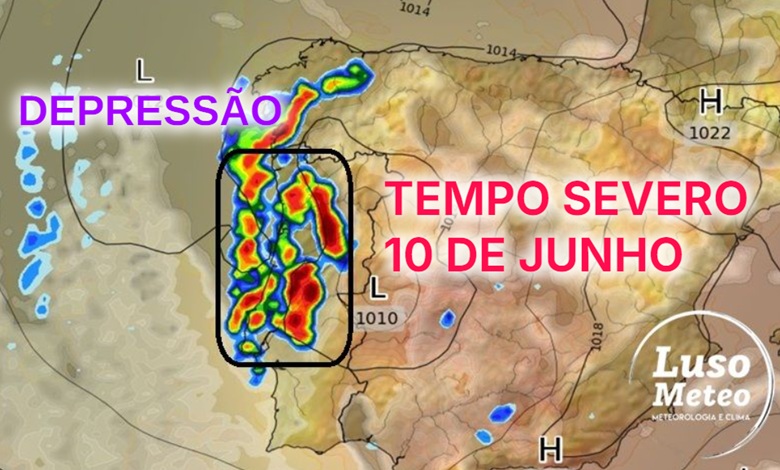 Tempo severo, com fortes trovoadas, risco de granizo grande e até tornados - potencial tempestade no Dia de Portugal, 10 de junho de 2025 Tempo severo, com fortes trovoadas, risco de granizo grande e até tornados - potencial tempestade no Dia de Portugal, 10 de junho de 2025