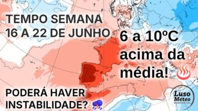 Noites com mais de 25ºC, e dias muito quentes - Mudança temporária na quarta? - Onda de calor - Previsão do tempo esta semana, 16 a 22 de junho de 2025 Noites com mais de 25ºC, e dias muito quentes - Mudança temporária na quarta? - Onda de calor - Previsão do tempo esta semana, 16 a 22 de junho de 2025