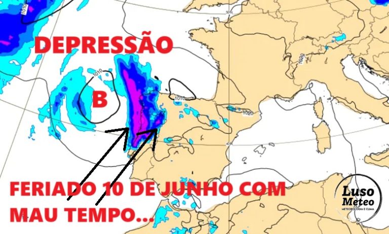 Tempo na terça, 10 de junho – Feriado marcado por chuva, vento, muita trovoada e granizo (no Norte e Centro…) – Mau tempo em Portugal! Tempo na terça, 10 de junho - Feriado marcado por chuva, vento, muita trovoada e granizo (no Norte e Centro...) - Mau tempo em Portugal!