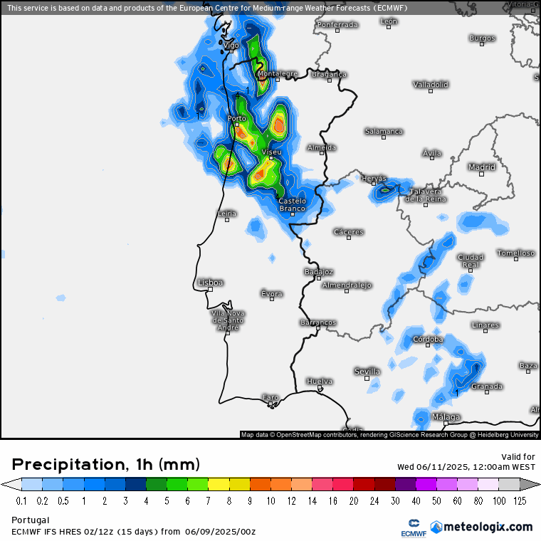 Chuva prevista na quarta, 10 de junho de 2025