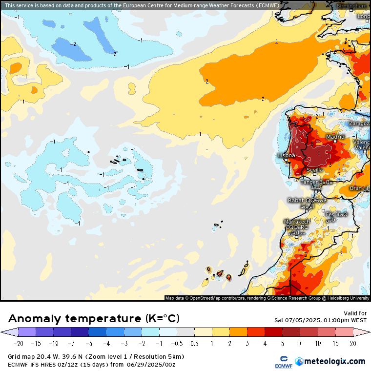 Tempo esta semana, 30 de junho a 6 de julho - Tempo a mudar bastante em alguns locais, com vento forte, mas para alguns pode continuar muito calor - saiba o tempo na sua região! Anomalia de temperaturas - sábado 5 de junho - o tempo esta semana fica marcado por calor...