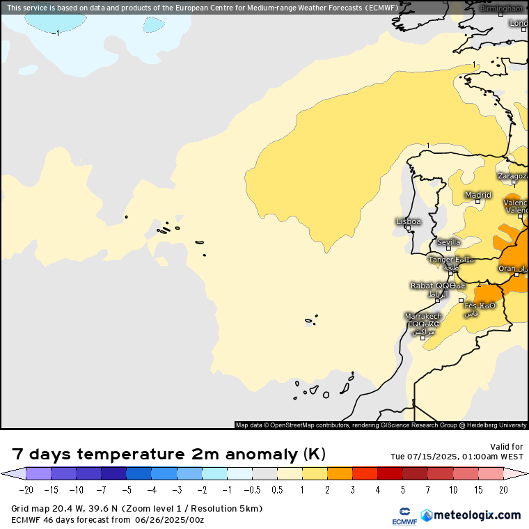 Tempo em Julho 2025 - Temperaturas podem aproximar-se de 50ºC em alguns períodos de calor "infernal" - e alguns irão queixar-se que "não há Verão" - saiba tudo! Temperaturas acima da média na primeira semana de julho