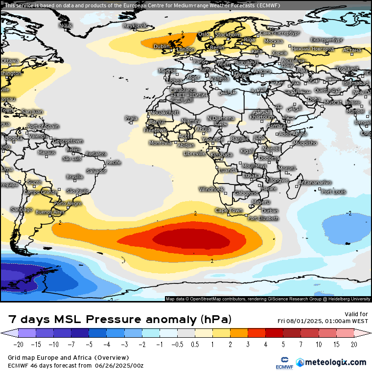 Tempo em Julho 2025 - Temperaturas podem aproximar-se de 50ºC em alguns períodos de calor "infernal" - e alguns irão queixar-se que "não há Verão" - saiba tudo! Anticiclone mais para o Norte da Europa no fim de julho? Veremos. o que nos pode trazer...