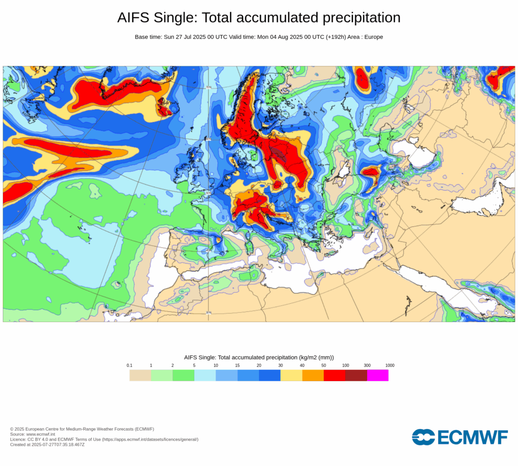Onda de calor sem fim à vista em Portugal... e ainda vai aumentar - pelo menos 7 dias! Onda de frio e tempestades na Europa - Tempo esta semana, 28 de julho a 3 de agosto Previsão de chuva esta semana, até 3 de agosto - AIFS