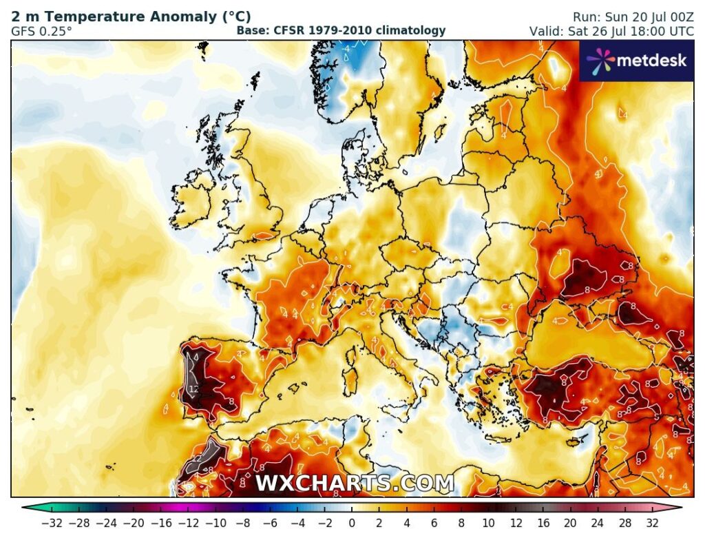 Vem aí uma forte onda de calor, dias muito quentes no litoral, vento e risco de incêndio - possível aviso vermelho novamente... - Tempo esta semana 21 a 27 de julho 2025 Forte onda de calor a caminho, incluindo no litoral - final de julho 2025