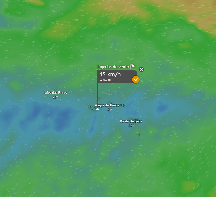 Tempo na segunda, 21 de julho de 2025 - mais vento, e frescura, com a expansão do anticiclone - saiba o que esperar na sua região! Vento fraco nos Açores - previsão Windy - ECMWF