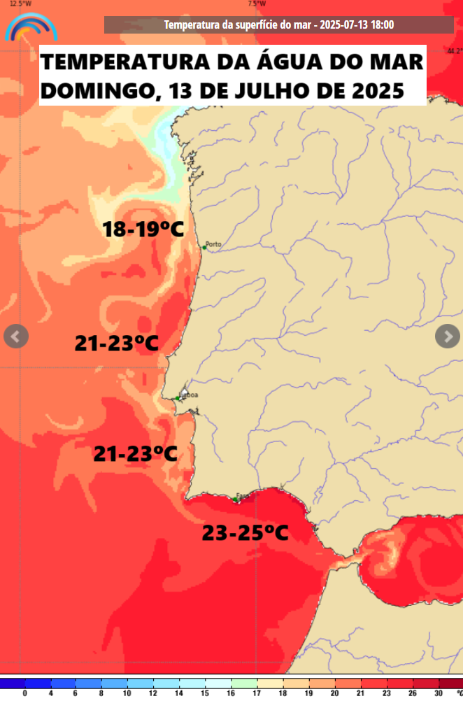 Frente fria afeta Portugal no fim-de-semana, e um fim-de-semana mais "atípico" - Saiba como estará o tempo na sua região nos dias 12-13 de julho 2025! Temperatura da água do mar muito elevada na Costa Portuguesa