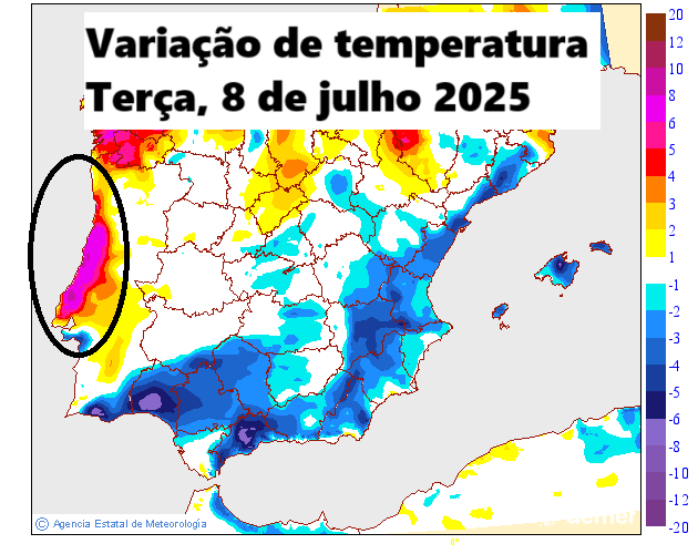Lestada instala-se em Portugal, e surge calor tórrido - dia mais quente do ano no litoral - saiba os detalhes do tempo na terça, 8 de julho 2025 Calor tórrido no litoral - temperaturas podem subir cerca de 10ºC!