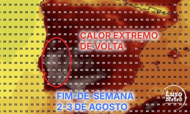 Subida acentuada da temperatura, com uma massa de ar quente extraordinária a caminho - atenção ao tempo no fim-de-semana 2-3 de agosto de 2025