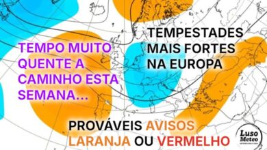 Vem aí uma forte onda de calor, dias muito quentes no litoral, vento e risco de incêndio - possível aviso vermelho novamente... - Tempo esta semana 21 a 27 de julho 2025