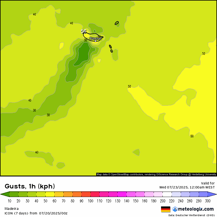 Vem aí uma forte onda de calor, dias muito quentes no litoral, vento e risco de incêndio - possível aviso vermelho novamente... - Tempo esta semana 21 a 27 de julho 2025 Aumento do vento ao longo de quarta-quinta na Madeira