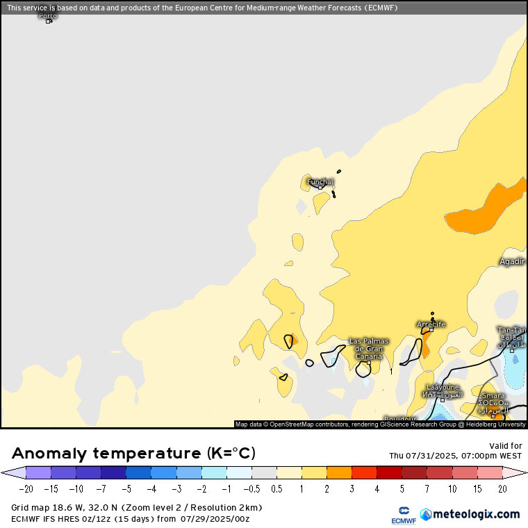 Julho termina com mais do mesmo - calor intenso em (quase) todo o país - saiba todos os detalhes da previsão do tempo na quinta, 31 de julho de 2025 Temperatura um pouco acima da média prevista na Madeira