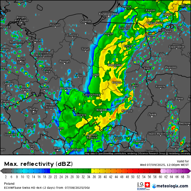 Mau tempo continua na Europa, com um fenómeno extremamente perigoso - Risco de chuva extrema na Polónia nos próximos dias! A circulação desta depressão faz, claramente, lembrar um ciclone tropical - mau tempo na Europa