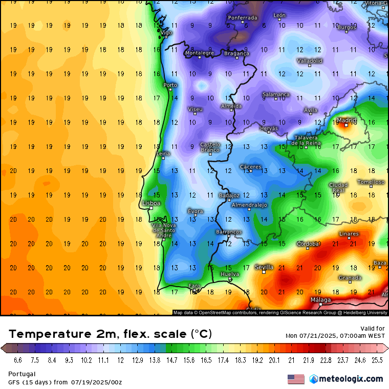 Tempo na segunda, 21 de julho de 2025 - mais vento, e frescura, com a expansão do anticiclone - saiba o que esperar na sua região! Noite bem fresca na segunda, 21 de julho