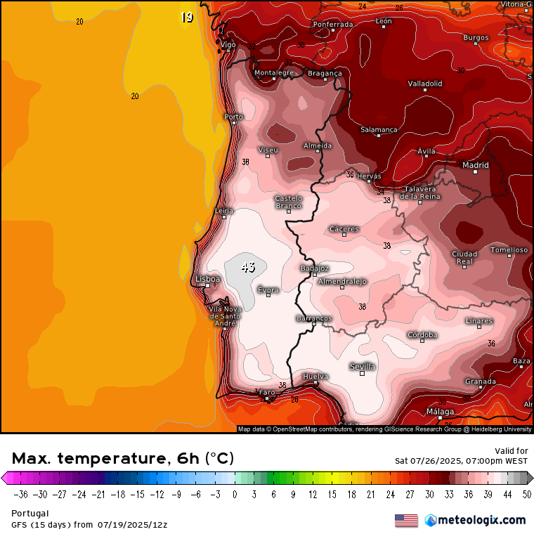Tempo na segunda, 21 de julho de 2025 - mais vento, e frescura, com a expansão do anticiclone - saiba o que esperar na sua região! Muito calor em perspetiva - valores exatos ainda a definir (a partir de 24 de julho...)