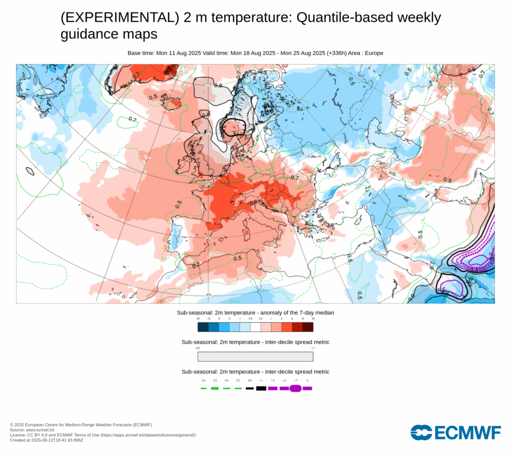 Mais calor novamente, e pode andar perto de 45 graus em alguns locais - sem dar tréguas, esta onda de calor continua a bater recordes - tempo na quinta, 14 de agosto O modelo ECMWF aposta no fim da onda de calor após dia 18 - e entre 18 a 25 temperaturas abaixo da média!