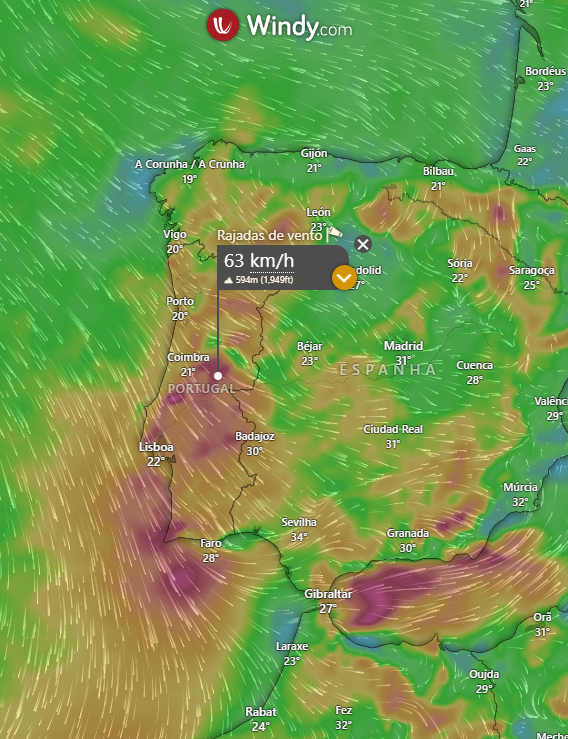 Vento bastante forte e com rajadas, depois do calor - saiba em que regiões com a nossa previsão do tempo na terça, 19 de agosto de 2025 Vento forte previsto para esta terça-feira com rajadas bem intensas!