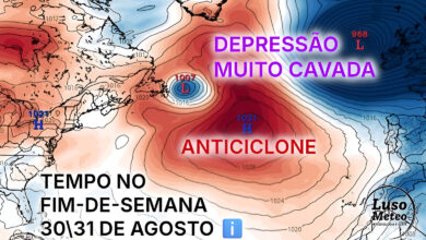 Mais uma depressão pouco comum no Atlântico, e Agosto termina com nuvens e rajadas de vento até 70 km/h - saiba a previsão do tempo no fim-de-semana, 30 e 31 de agosto