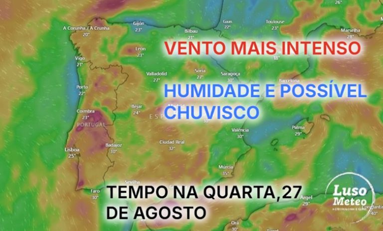 Tempo fresco, vento forte e até pode chuviscar - assim será o tempo na quarta, 27 de agosto de 2025 - saiba tudo!