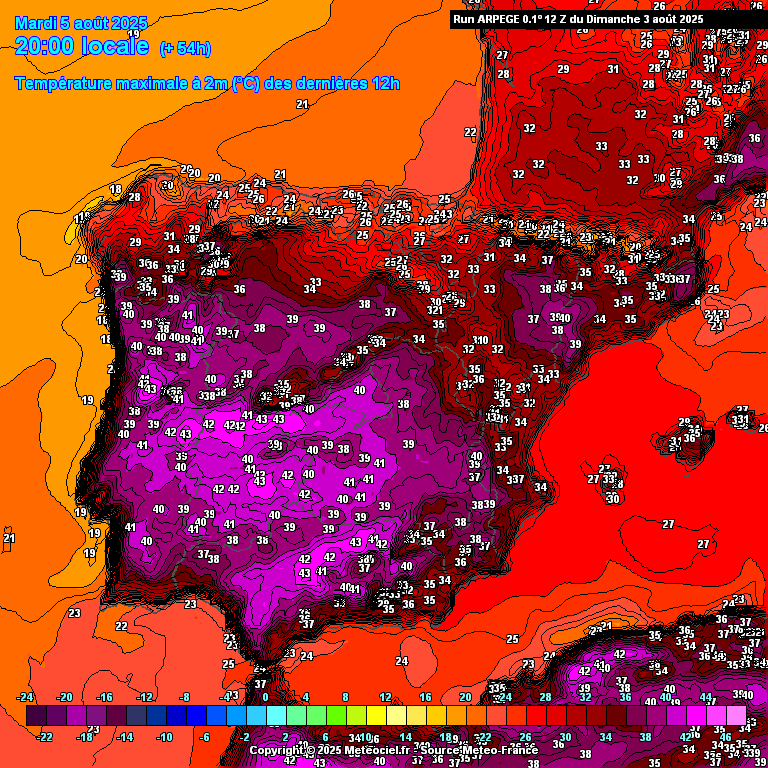 Este dia poderá ser histórico no Norte do país - ainda mais calor, até 44 graus em alguns locais - atenção ao vento e risco máximo de incêndio - tempo na terça, 5 de agosto 2025 Temperaturas impressionantes no Norte e Centro nesta quinta-feira...