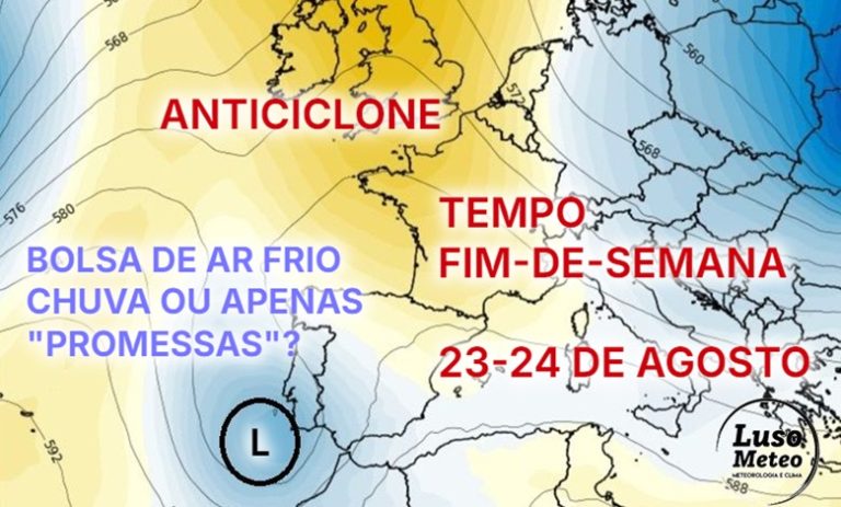 Poderá a chuva chegar no domingo? Depende da corrente de jato... Ciclone ERIN perto dos Açores - Saiba as previsões do tempo no fim-de-semana, 23-24 de agosto de 2025