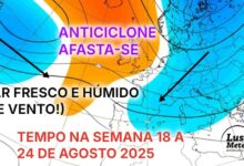 Uma semana com muito vento, e mais fresca... mas o calor intenso pode estar à espreita - previsão do tempo esta semana, 18 a 24 de agosto 2025 Uma semana com muito vento, e mais fresca... mas o calor intenso pode estar à espreita - previsão do tempo esta semana, 18 a 24 de agosto 2025