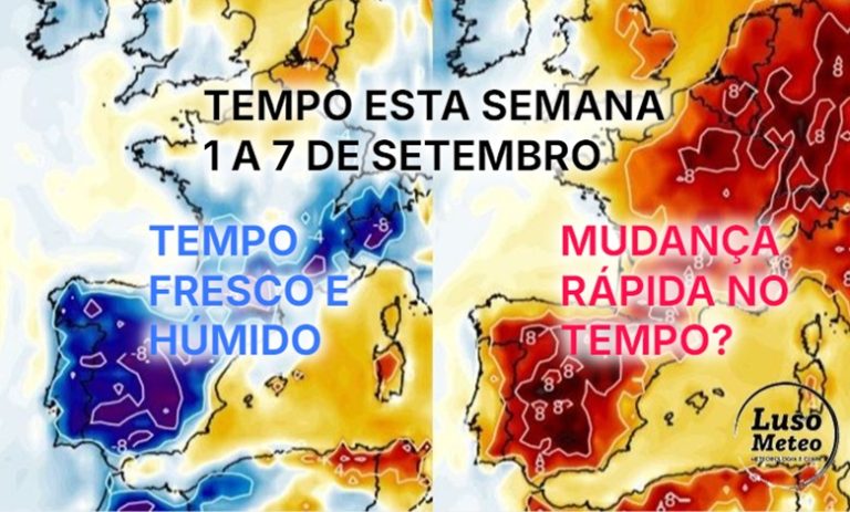 Vamos passar de chuva e tempo fresco, para o sol e calor? Provavelmente, mas a atmosfera está muito dinâmica! – Previsão do tempo esta semana, 1 a 7 de setembro de 2025 Vamos passar de chuva e tempo fresco, para o sol e calor? Provavelmente, mas a atmosfera está muito dinâmica! - Previsão do tempo esta semana, 1 a 7 de setembro de 2025