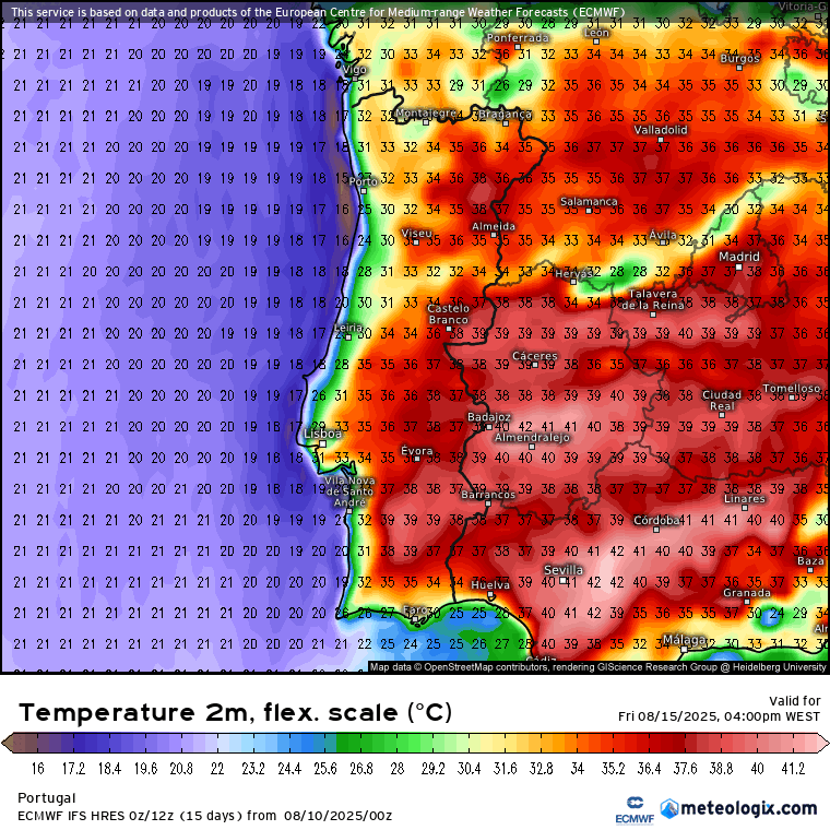 Tempo esta semana, 11 a 17 de agosto - Calor e mais calor - Afinal, quando termina o calor? Pode não ser esta semana, ainda! Saiba a previsão completa! Alguma incerteza nas máximas previstas a partir de quinta-feira - mas o calor mantém-se!