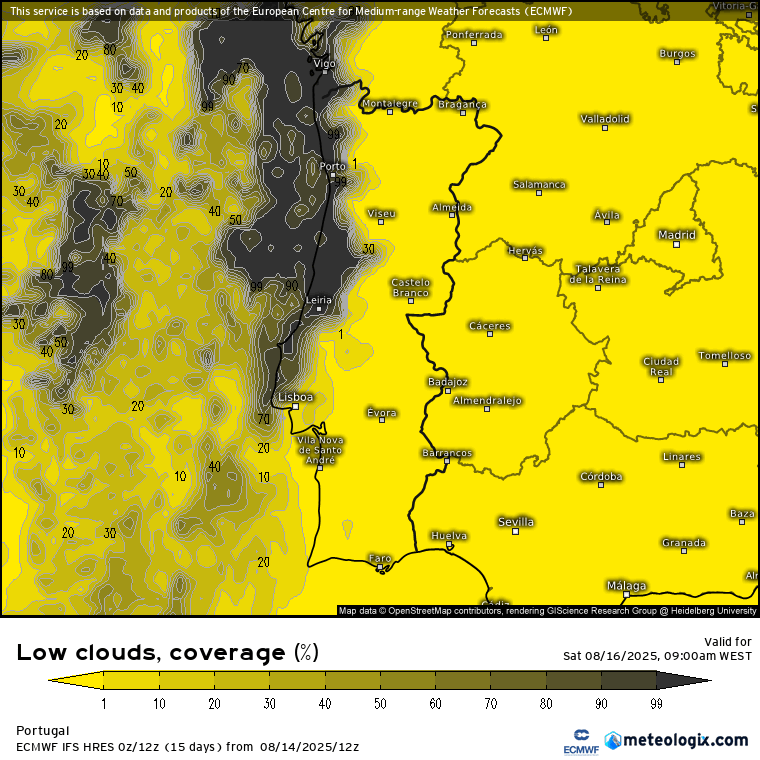 Último fim-de-semana de calor extremo em Agosto, antes de uma mudança significativa? Previsão do tempo no fim-de-semana prolongado 15 a 17 de agosto Tempo no fim-de-semana - tanto no sábado como no domingo prevemos nebulosidade baixa matinal no litoral