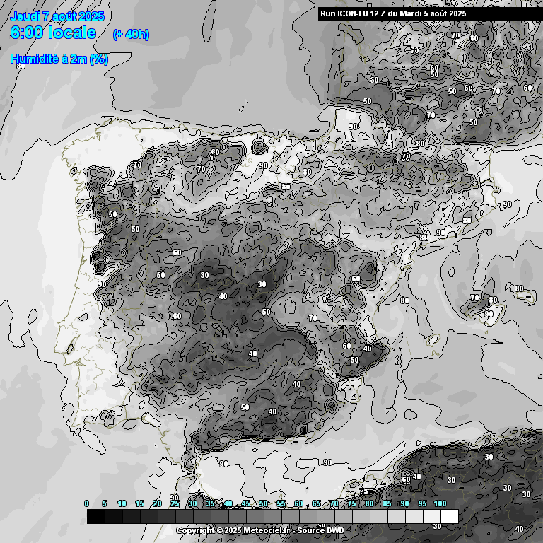 Descida das temperaturas e mais nuvens (morrinha?)- alívio no calor extremo - saiba a previsão do tempo na quinta, 7 de agosto (e mais!) O aumento da humidade é notório no Centro\Sul e Litoral Norte - no Interior Norte, contudo, a massa de ar ainda é quente e seca