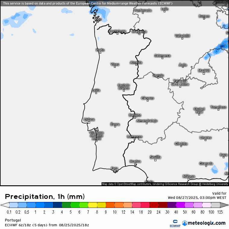 Tempo fresco, vento forte e até pode chuviscar - assim será o tempo na quarta, 27 de agosto de 2025 - saiba tudo! Aproximação e chegada de alguma chuva fraca a partir do meio da tarde - previsão ECMWF
