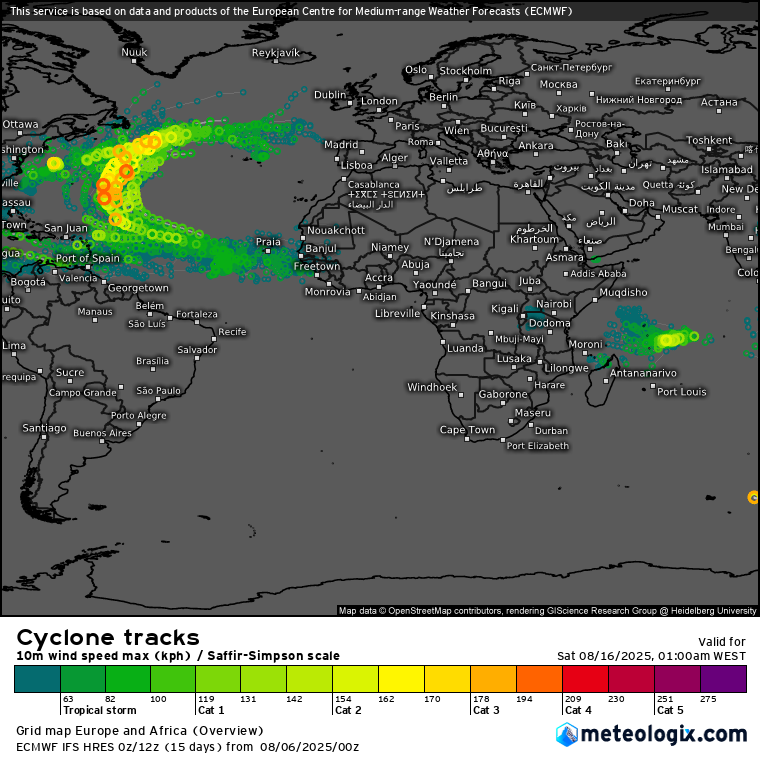 Lufada de ar fresco! Descida das temperaturas finalmente! - mas será que podemos ter uma nova onda de calor intenso em breve? Sim, mas... o melhor é ler a previsão! Ciclone Dexter morre a Norte dos Açores... sem influência no nosso território, mas com influência nas previsões de temperatura!